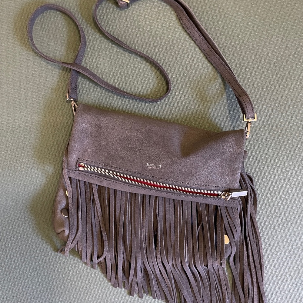 Like new Hammitt Suede Leather Fringe Crossbody Bag or Clutch